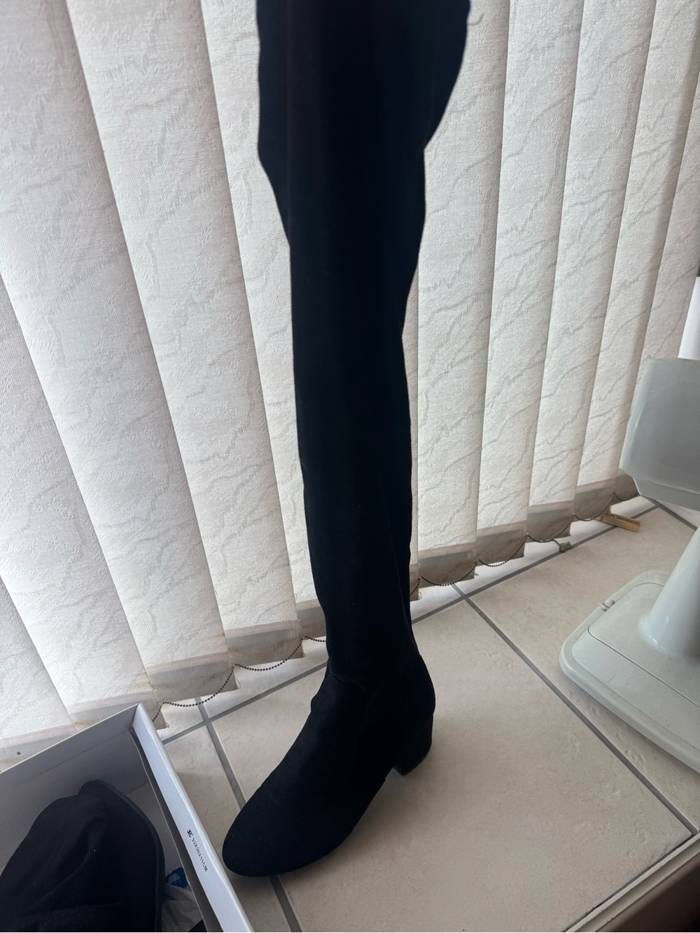 Steve Madden Black Over-the-Knee Stretch Boot - Women